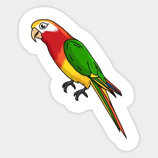 Cute happy parrot cartoon illustration Sticker